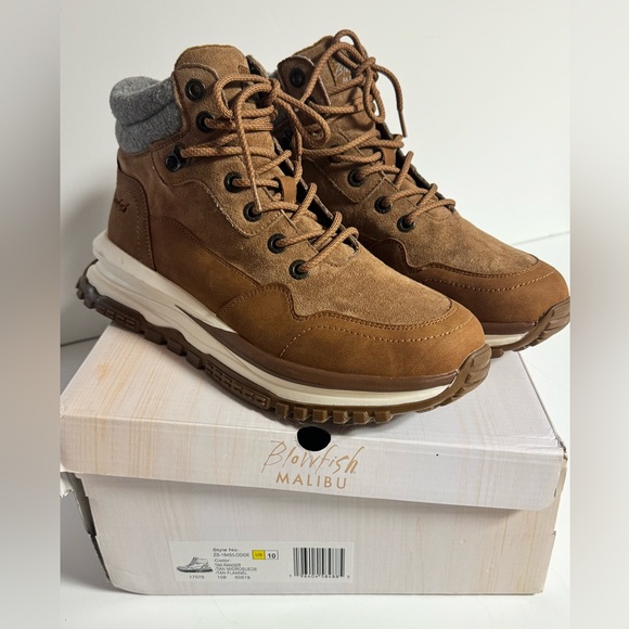 Blowfish Malibu Lodge Sneaker Boot Tan Ranger Microsuede Flannel - Picture 4 of 11